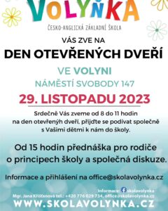 Základní škola Volyňka. Den otevřených dveří ve Volyni 2023